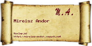 Mireisz Andor névjegykártya